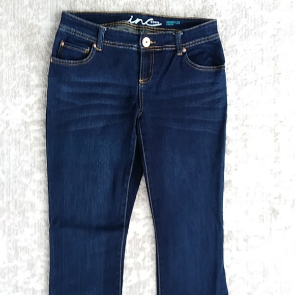 Inc Denim Curvy Fit Skinny Leg Jeans 2 Navy Blue - Picture 5 of 16